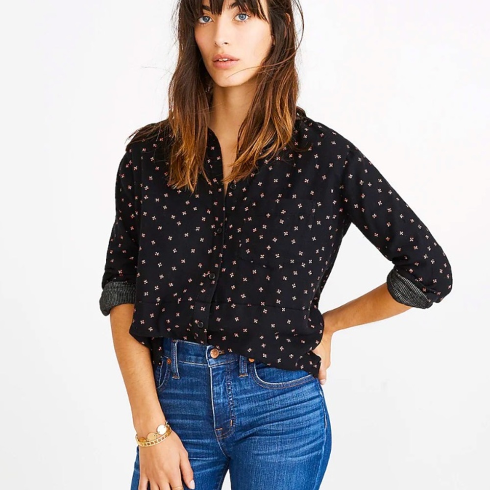 Madewell NWT Oversized Ex-Boyfriend Shirt in Mini Floral, S